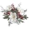 17" Frosted Magnolia & Berry Artificial Arrangement Candelabrum